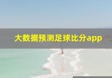 大数据预测足球比分app