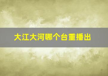 大江大河哪个台重播出