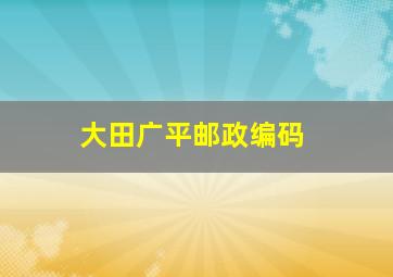 大田广平邮政编码