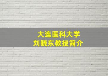 大连医科大学刘晓东教授简介