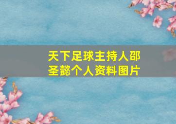 天下足球主持人邵圣懿个人资料图片