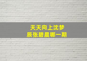 天天向上沈梦辰张碧晨哪一期