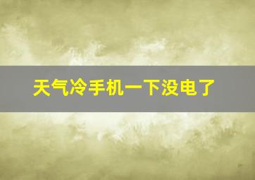 天气冷手机一下没电了