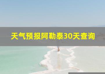 天气预报阿勒泰30天查询