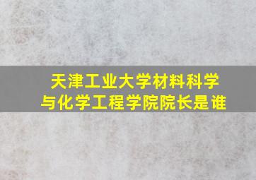 天津工业大学材料科学与化学工程学院院长是谁