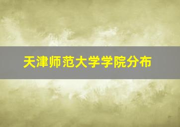 天津师范大学学院分布