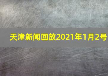 天津新闻回放2021年1月2号