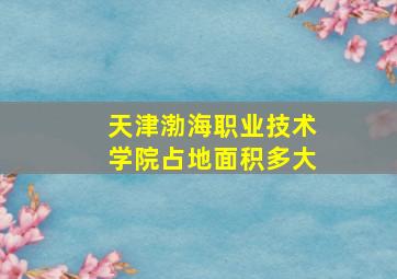 天津渤海职业技术学院占地面积多大