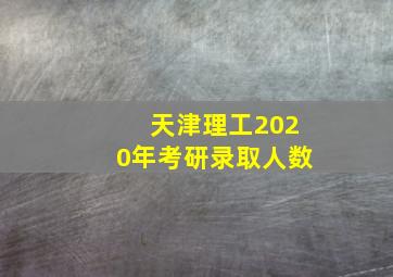 天津理工2020年考研录取人数