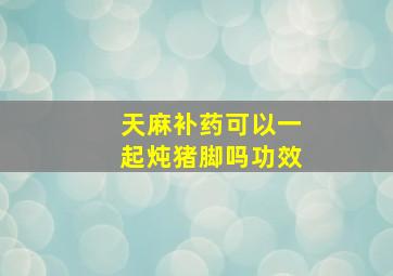 天麻补药可以一起炖猪脚吗功效