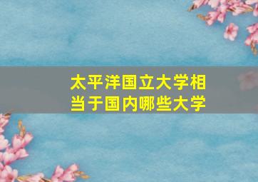 太平洋国立大学相当于国内哪些大学