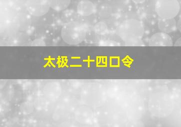 太极二十四口令