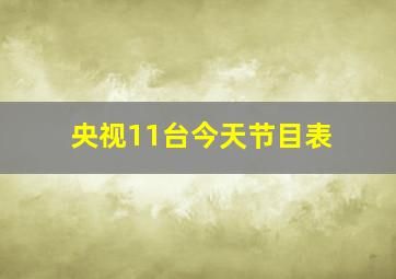 央视11台今天节目表