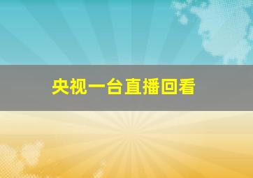 央视一台直播回看