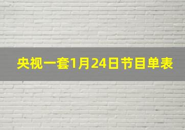 央视一套1月24日节目单表