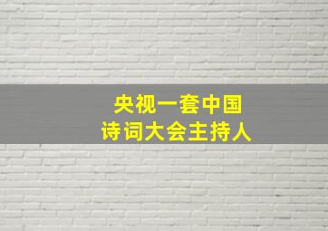 央视一套中国诗词大会主持人