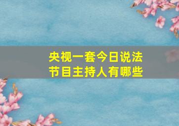 央视一套今日说法节目主持人有哪些