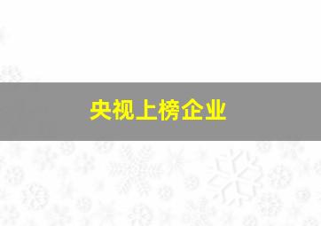 央视上榜企业