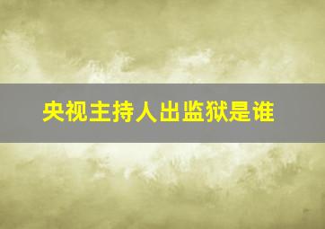 央视主持人出监狱是谁