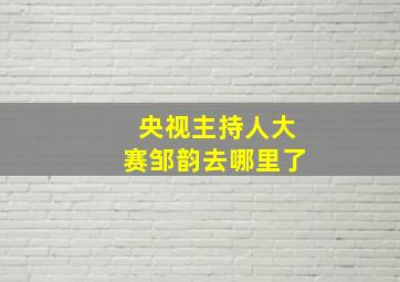 央视主持人大赛邹韵去哪里了