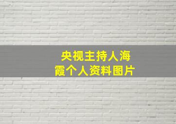 央视主持人海霞个人资料图片