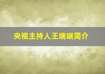 央视主持人王端端简介