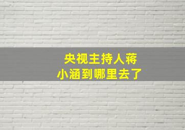 央视主持人蒋小涵到哪里去了