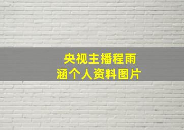 央视主播程雨涵个人资料图片