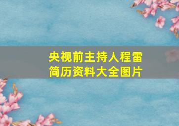 央视前主持人程雷简历资料大全图片