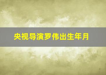 央视导演罗伟出生年月