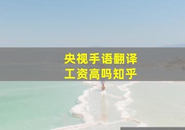 央视手语翻译工资高吗知乎