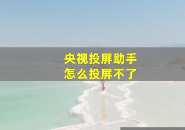 央视投屏助手怎么投屏不了