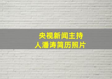 央视新闻主持人潘涛简历照片