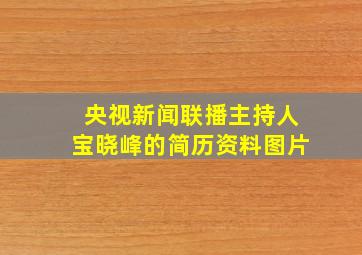 央视新闻联播主持人宝晓峰的简历资料图片