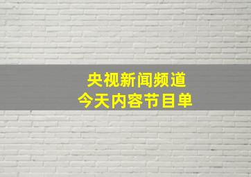 央视新闻频道今天内容节目单