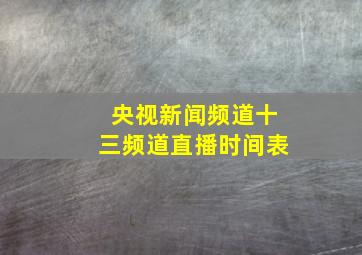 央视新闻频道十三频道直播时间表