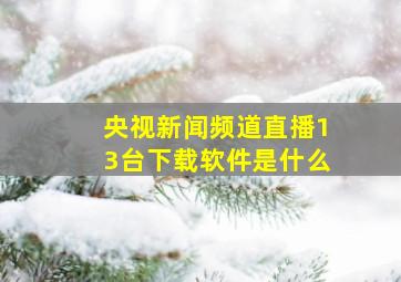 央视新闻频道直播13台下载软件是什么