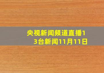 央视新闻频道直播13台新闻11月11日