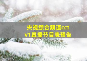 央视综合频道cctv1直播节目表预告