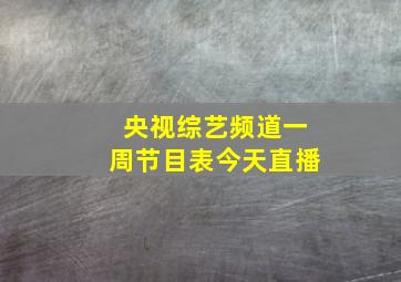 央视综艺频道一周节目表今天直播