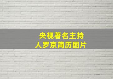 央视著名主持人罗京简历图片