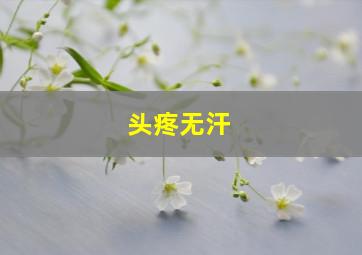 头疼无汗