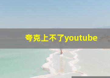 夸克上不了youtube