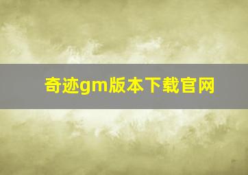 奇迹gm版本下载官网