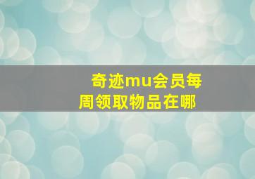 奇迹mu会员每周领取物品在哪