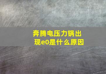 奔腾电压力锅出现e0是什么原因