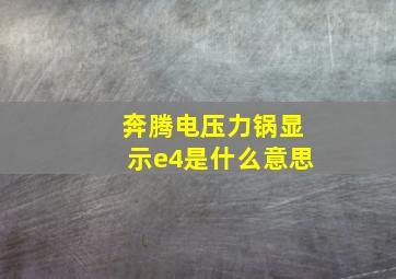 奔腾电压力锅显示e4是什么意思