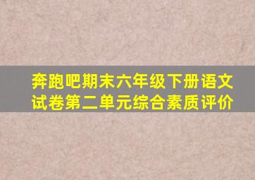 奔跑吧期末六年级下册语文试卷第二单元综合素质评价