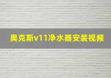 奥克斯v11净水器安装视频