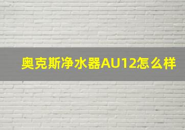 奥克斯净水器AU12怎么样